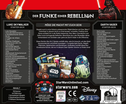 Star Wars TCG - Unlimited - Der Funke einer Rebellion - zwei Spieler Starter Deck - Deutsch - Vorbestellung